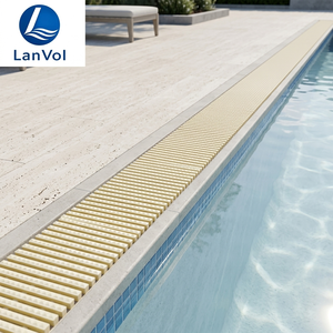 <span class=keywords><strong>Grille</strong></span> de drain de piscine LanVol en PP blanc/bleu, largeur réglable, antidérapante, avec <span class=keywords><strong>grille</strong></span> anti-débordement - Product Image 1