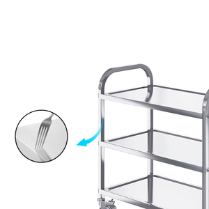 산둥 공장 직판 201 스테인리스 스틸 분리형 간편 보관 소매점 스테인리스 스틸 다이닝 카트 트롤리 - Product Image 3