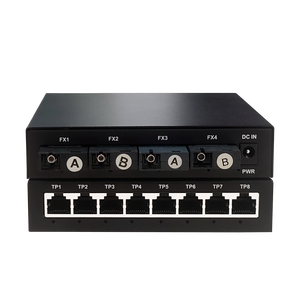 Convertisseur de média optique Gigabit 2026 pour usine, 4 ports SFP Fibre + 8 ports RJ45 10/100/1000M, Commutateur optique, Commutateurs réseau Ethernet - Product Image 1