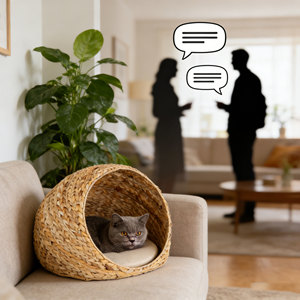 Natuurlijk waterhyacint honden- en kattenbed, handgemaakt dierenhuisje, milieuvriendelijk huisje voor huisdieren - Product Image 4