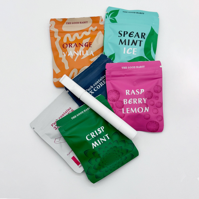 Custom Flavored Pressurized air Quit Smoking Stick Smokeless Inhaler with Cores and Cleaning Kit
