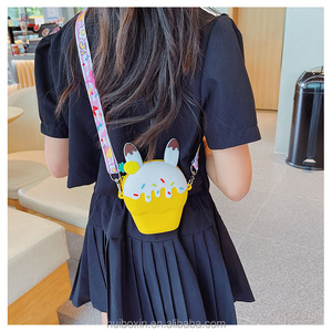 Silicone personnage de dessin animé bandoulière sac à bandoulière <span class=keywords><strong>portefeuille</strong></span> crème glacée sac à main porte-monnaie avec oreilles - Product Image 6