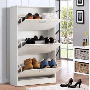 Shouguang fábrica blanco 3 cajones soporte <span class=keywords><strong>de</strong></span> madera <span class=keywords><strong>de</strong></span> pie Flip sala <span class=keywords><strong>de</strong></span> estar pasillo guardarropa <span class=keywords><strong>entrada</strong></span> Zapatero - Product Image 1