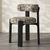 Chaise de salle à manger en bois massif de style français rétro du milieu du siècle, revêtement en cuir, écologique, durable, design portable, légère