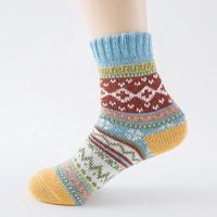 Vente en gros de chaussettes chaudes d'hiver en laine tricotée épaisse chaussettes vintage confortables pour femmes