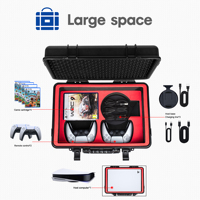 Boîte de rangement portable en PP à coque rigide, étanche, pour accessoires de jeu vidéo PS5, 46x23x35cm
