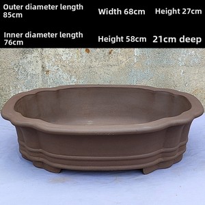 <span class=keywords><strong>Pot</strong></span> à fleurs ovale extra large en argile violette <span class=keywords><strong>de</strong></span> Yixing, style chinois, pour l'extérieur - Product Image 2