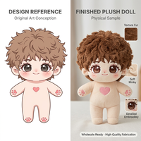 Peluche personnalisée à cheveux bouclés, corps nu, motif patte, jouet en peluche courte en coton PP pour cadeau et décoration