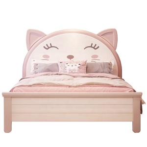 Cama de Dibujos Animados para Niños, Camas de Madera Creativas Nórdicas, Cama de Princesa para Niña, Juego de Dormitorio Individual para Hija, <span class=keywords><strong>Suite</strong></span> para Estudiantes Escolares - Product Image 1