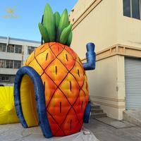 Kiosque à jus gonflable en forme d'ananas pour fête de plage estivale, imperméable, pour vente promotionnelle en extérieur