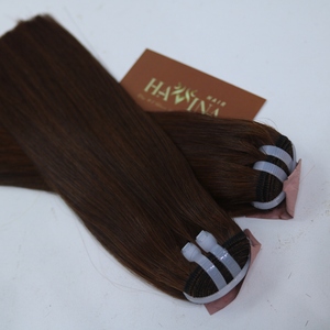 Extensiones de trama de cabello humano Remy de alta calidad, paquetes de cabello de color marrón liso natural para mujeres - Product Image 1