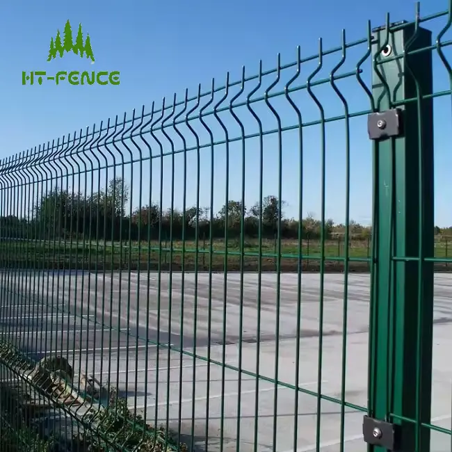 HT-FENCE Cerca de segurança de metal galvanizado 3d para jardim de estradas, playground escolar, painel de malha de arame soldado curvado, mais recente