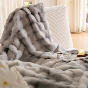 Faux lông ném Chăn cho đi văng, mờ mềm sang trọng dày bong bóng Chăn cho sofa phòng ngủ phòng khách - Product Image 3