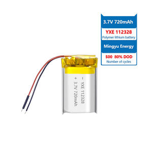 Fábrica de alta seguridad 3,7 V/720mAh Bolsa recargable Baterías de iones de litio Serie 112328 - Product Image 1