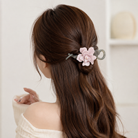 Jepit Rambut Bunga Custom Newyeah, Jepit Rambut Asetat untuk Wanita, Aksesoris Rambut Floral Prancis, Grosir OEM ODM Label Pribadi