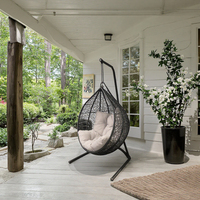 Chaise suspendue en rotin métallique de haute qualité pour jardin, patio, balcon, extérieur