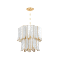 Lustre rond contemporain à double hauteur en coquille de capiz pour salon, décoration de luxe, lampes suspendues au plafond, lustres pour escalier
