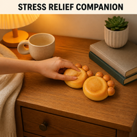 Jouet Squishy Patte d'Ours à Remontée Lente, Coussinet Anti-Stress Jaune Crème Imprimé Effet Cuit, à Presser et à Restaurer, Compagnon de Bureau