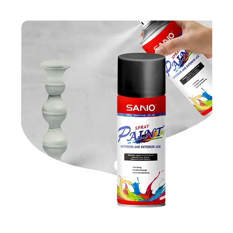 Peinture en aérosol en aérosol à séchage rapide haute brillance SANVO 400ml pour peintures acryliques en tissu de bois de route et en métal pour diverses applications