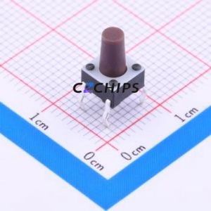 TL1105BF100Q Tactile Switch Through hole Component (THT)-4P,6x6mm Switch Single Pole Single Throw Round Button 1N Through Hole - Product Image 1