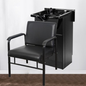 Washing Hair Chairs Beauty Salon Black Cabinet Shampoo Chairs - Product Image 1