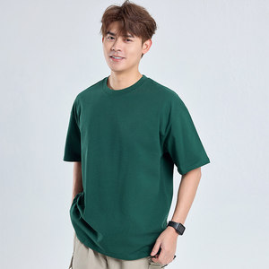 T-shirt en coton uni 280g, épais, pour le loisir, manches courtes, vêtements pour hommes - Product Image 1