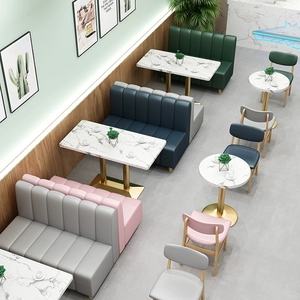 Café hamburguesa KTV Club Metal terciopelo cuero Bar seccional sofá cabina asientos estilo de madera Panel restaurante <span class=keywords><strong>muebles</strong></span> - Product Image 2