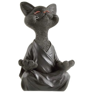 Figurine en résine personnalisée en vrac <span class=keywords><strong>Statue</strong></span> <span class=keywords><strong>Statue</strong></span> d'action de <span class=keywords><strong>bouddha</strong></span> <span class=keywords><strong>chat</strong></span> noir - Product Image 1