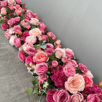 Chemin de fleurs de roses de mariage rose foncé pour arrangement de toile de fond d'arc fleurs artificielles pour fourniture d'événements