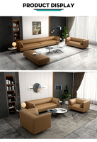 Canapé-lit de réception de bureau en cuir véritable de haute qualité au design européen moderne avec structure en bois pour la maison, le bureau ou l'appartement