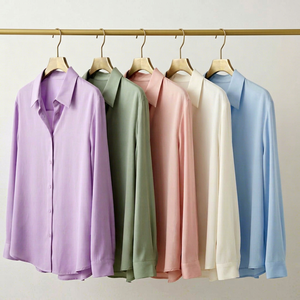 Unisex Light Blue Long Sleeve Button <b>Down</b> Shirt with Dark Gray <b>Trousers</b> and Brown Belt 3HTH HH89-OEM-TSHIRT-2026 - Product Image 1