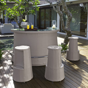 Ensemble de comptoir haut de gamme moderne pour l'intérieur et l'extérieur, table de café <span class=keywords><strong>en</strong></span> rotin et <span class=keywords><strong>osier</strong></span>, pour réception, <span class=keywords><strong>bar</strong></span> à cocktails - Product Image 2