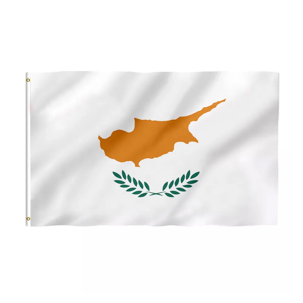 Merci in magazzino prodotto promozionale 3x5 Ft bandiera cipro 100% poliestere con occhielli in ottone bandiere cipro
