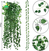 Lot de 24 guirlandes de lierre artificielles de 173 pieds, fausses vignes, guirlande de plantes suspendues, fournitures de fête de noël