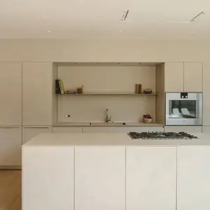 NICOCABINET Premium özel krem beyaz bej Handless basit Modern minimalizm karşılar açık mutfak dolapları konsept tasarım