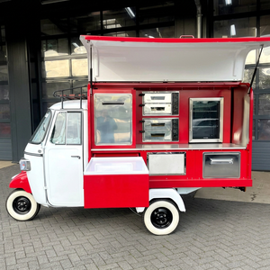 Remorque alimentaire vintage à 3 roues, carrosserie en acier motorisée, 4,8 m, résistante à la rouille, remorquable, pour usage extérieur, garantie 3 ans, essieu simple - Product Image 1