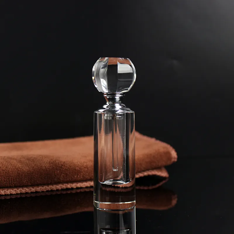 Jual Botol Parfum Silinder Kristal Isi Ulang 10Ml, Botol Kosong dengan Logo Berukir