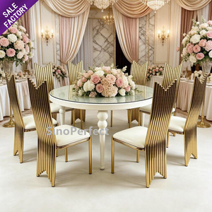 Sillas cuadradas doradas de acero inoxidable para banquete, boda, hotel, restaurante, cena, evento - Product Image 1