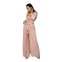Usine en gros Europe et mode américaine costumes décontractés Stretch tricoté haut de bikini pantalon à jambes larges + long manteau trois pièces femmes