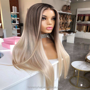 Cabello Humano Europeo 100% Natural, Ondulado, para Ombre Rubio Ceniza/Marrón Oscuro, para Frontal de Encaje, Largo y Pequeño, para Mujeres Negras - Product Image 3
