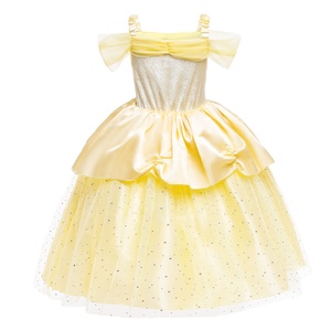 Costume pour enfants de la série MS Yellow, robe de princesse de Noël pour fille, robe de fête d'anniversaire - Product Image 4