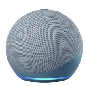 Haut-parleur intelligent avec assistant vocal, couleur bleue, design compact pour usage domestique - Product Image 1