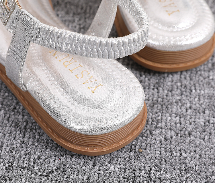 Large Size Rhinestone Sandals Femme Korean Flat Heel Hollowed Bohemian Women Shoes