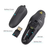 Stylo pointeur laser rouge sans fil portable, télécommande PPT pour les présentations scolaires et de bureau, pour les enseignants et les présentateurs