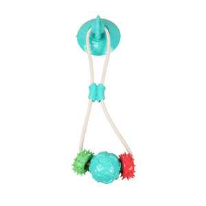 Jouet à mâcher pour chien en TPR avec ventouse et balle distributrice de friandises, jouet interactif pour animaux de compagnie pour l'auto-entretenement - Product Image 1