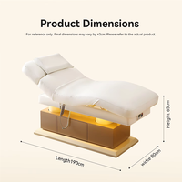 Table de massage électrique professionnelle en bois pour esthéticienne, équipement de salon moderne à 4 moteurs, lit de beauté pour spa facial avec chauffage