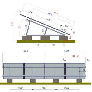 Structure de montage de modules solaires non-pénétrante et économique en termes de travail, système de support <span class=keywords><strong>solaire</strong></span> facile pour toits plats commerciaux - Product Image 5