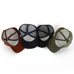 도매 맞춤 고품질 5 패널 무지 성인 자수 로고 메쉬 트러커 캡 고라스, 코듀로이 트러커 모자 - Product Image 3