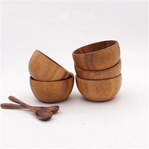 Eco-Friendly Large <strong>Wooden</strong> <strong>Bowl</strong> with Lid for Sale Small <strong>Wooden</strong> Bowle Plates for Salad <strong>Dough</strong> Food for Travel - Product Image 2