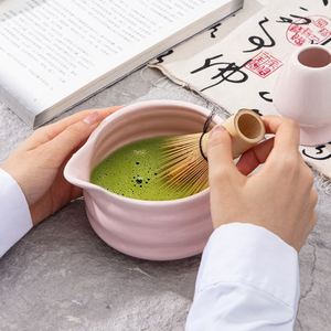 Ensemble d'accessoires pour matcha japonais, MOQ 20 pièces, fouet à matcha rose, bol à matcha, support pour fouet en céramique, kit de cérémonie fait main, personnalisable - Product Image 4
